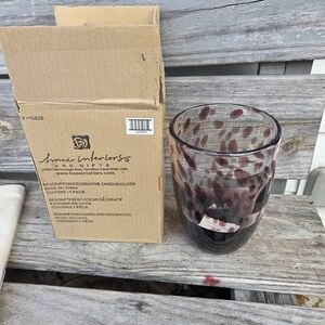 Home Interiors Decorative Glass Vase - Black and Purple